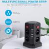 HIONJIN Vertical Power Strip Circuit Surge Protection Socket Tower Outlets 2m Extenstion Cord view 2