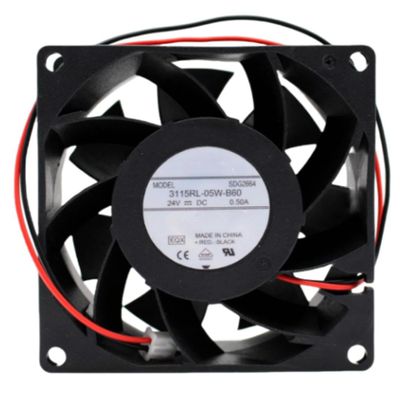 3115RL-05W-B60 Fan 8CM for 24V 0.50A 8038 80X80X38MM 2-Wire Cooling Fan