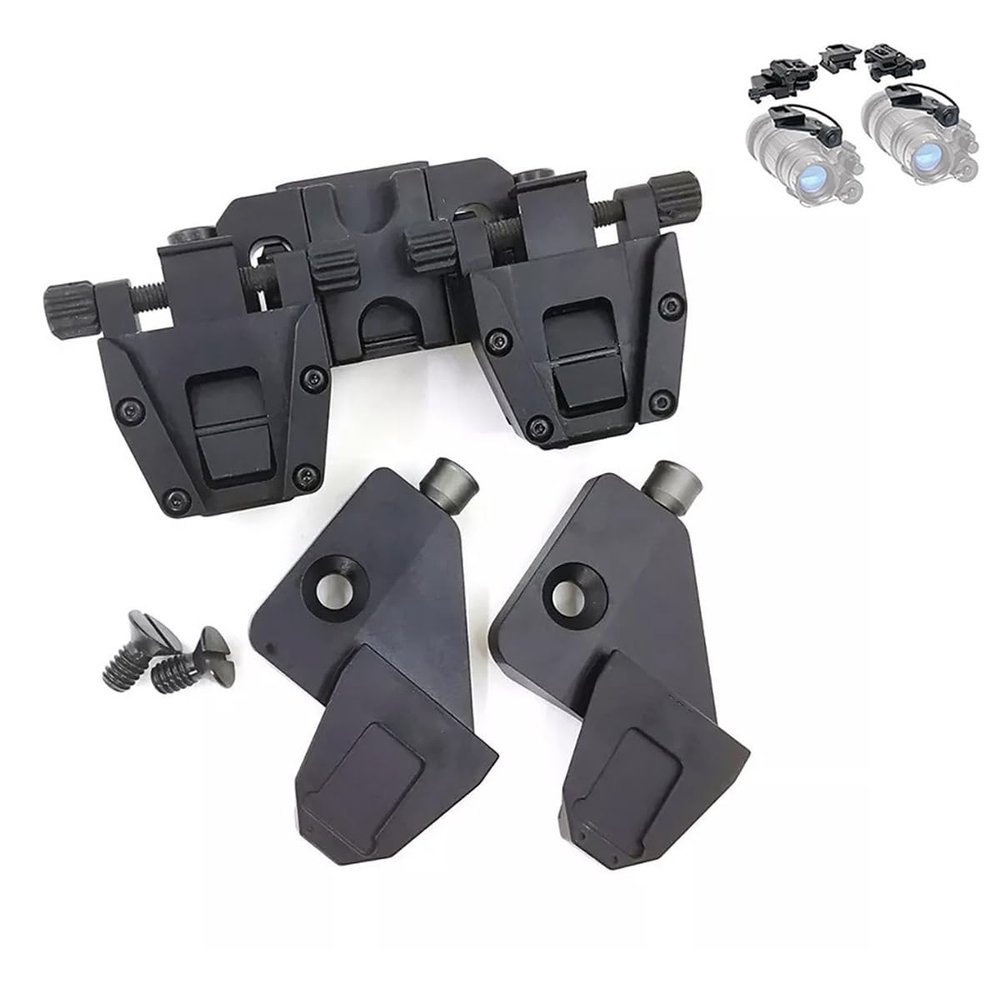 Dual Binocular Bridge Night Vision NVG Mount + AN/PVS-14 J Arm Dovetail Adapter (Black+Black)