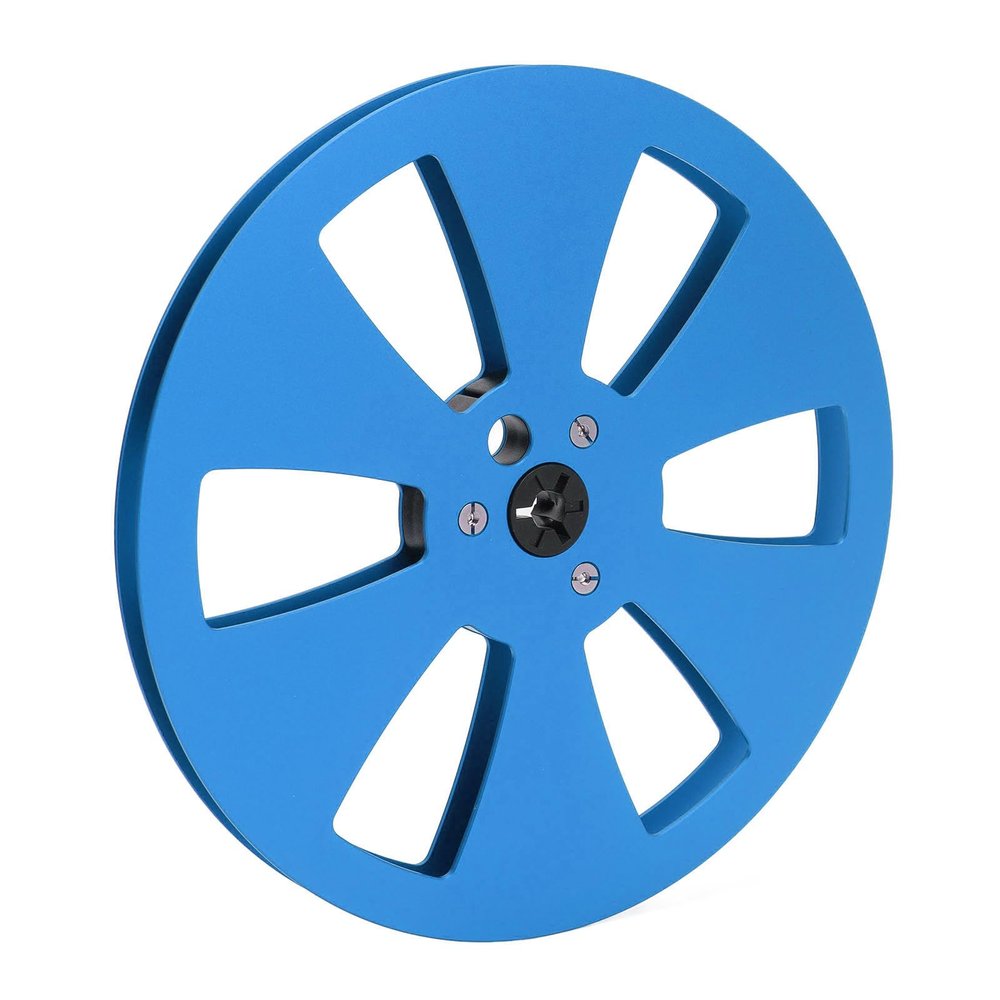 1/4 7 Inch Empty Tape Reel, Aluminum Alloy Universal Fit Open Reel Sound Empty Takeup Reel for Revitalize, Recording, Replacement, Recoder Use (Blue Black)