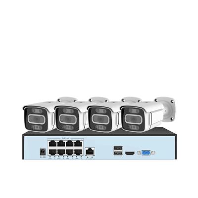 QDVOPHZA 8CH 4 Camera 5MP POE Video Surveillance Kit Monitor NVR Camera CCTV Security Metal Shell System Waterproof(2T,E/U)