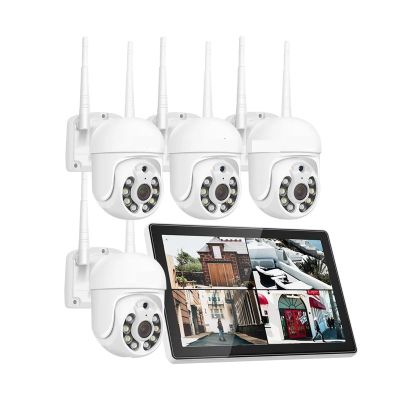 QDVOPHZA 3/5MP Wireless Security Camera Kit Waterproof IP Camera Surveillance CCTV System Set with 10.1" Monitor 10CH Wireless Set(None,3MP PTZ System_A/U)