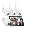 QDVOPHZA 3/5MP Wireless Security Camera Kit Waterproof IP Camera Surveillance CCTV System Set with 10.1" Monitor 10CH Wireless Set(None,3MP PTZ System_A/U) view 2