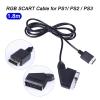 1.8m TV AV Connection Game Cord Compatible with The PS 1/2 / 3 Video Game Game Console Cable Line Compatible with The Play Station Console RGB SCART Cable(4pcs) view 2