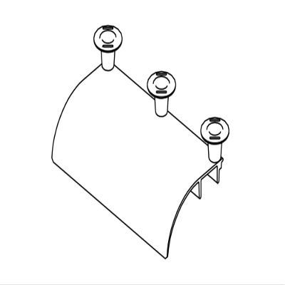 Chatsworth - 12100-E16 - Runaway Accessory, Cross Member, White, 3 in. Radius, 15 in. W, (Each)