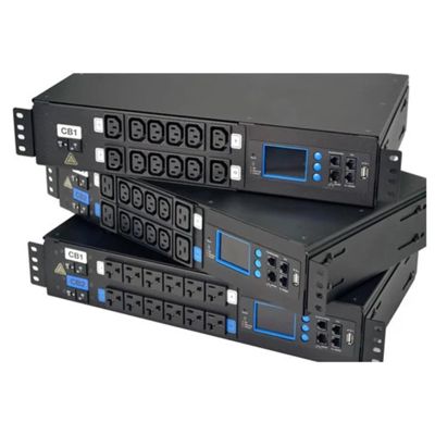 Chatsworth - P5-5A1W1 - Switched eConnect, PDU, 100/240V, 16A, 12 Outlet, Horizontal, Single Phase, Black, 3.5 H x 17 W