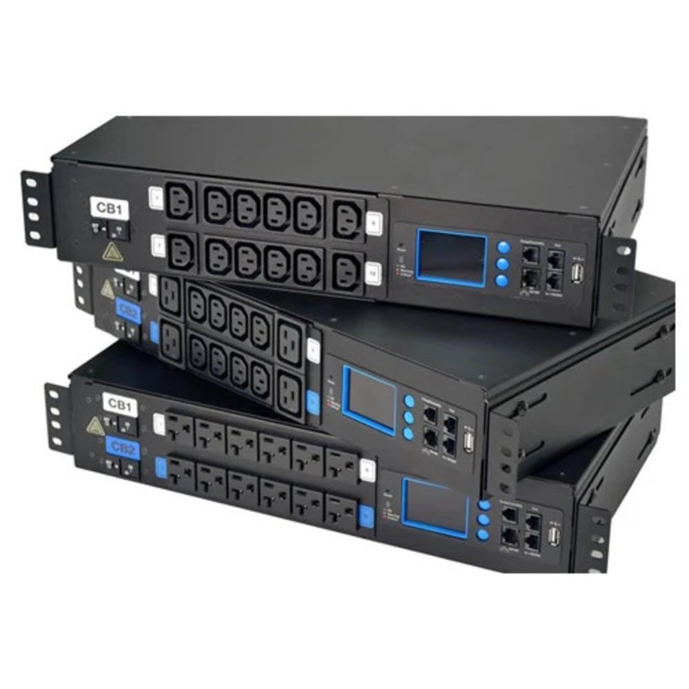 Chatsworth - P5-5A1W1 - Switched eConnect, PDU, 100/240V, 16A, 12 Outlet, Horizontal, Single Phase, Black, 3.5 H x 17 W