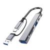 GRABAGECAN USB C+USB Hubs 5 Port Adapter for 5 in 1 USB C/USB Hubs Dongle Portable USB C Hubs Memory Card Adapter Reader for Laptops view 1