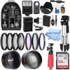58mm Accessory Bundle for Canon EOS Rebel T7, T6, T5, T3, T100, 4000D, 2000D, 3000D and More with 128GB SanDisk Memory Card, Wide Angle Lens, Telephoto Lens, Tripod, Backpack W/Inspire Digital Cloth view 1