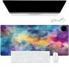 Warm Desk Pad, Warm Mouse Pad Gaming, Office Desk Mat,with 3 Levels Heated & 3 Hours Auto Shut - 23.6 x 14.2 inch PU Leather Laptop Keyboard Mat for Home Office Hand Warmer,Colorful Nebula Galaxy view 1