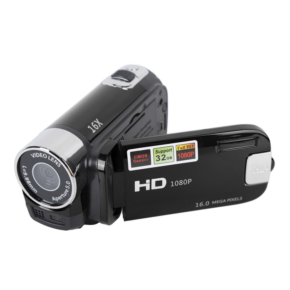ZJchao Video Camera, 2.7in TFT DV Camera 4K 48MP Rotatable Screen 16x Zoom Video Camera with USB Cable Ideal for Vlogging Travel (Black)
