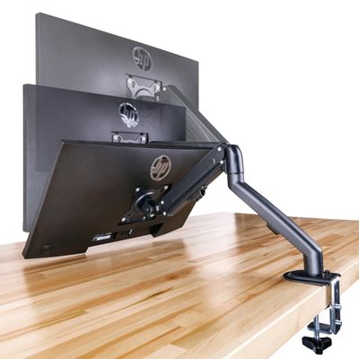 Ergoflexy EFX-1-1 Single Monitor Desk Mount Arm, Adjustable Arm for 17-27" Monitors, Full Motion Swivel, Tilt & Rotation, Height Adjustable, VESA Compatible, Space-Saving Design