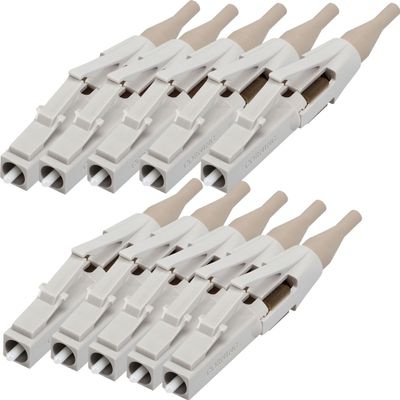 Corning 95-000-99 Pack of 10 UniCam Connectors; LC 62.5 um multimode (OM1); Field-Installable; Logo; Not Keyed; No-Epoxy, No-Polish; Beige Boot; Ceramic Ferrule; Not Pinned