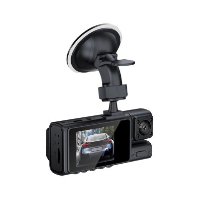 FEMKFAXF 3 Channel Dash Cam Motion Detection HD 1080P Driving Recorder G-Sensor Night Vision Front Rear Inside Camera 24H Parking Monitor(Without WiFi)