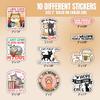 10pcs Cat Lover Sticker Sheet, Cute and Funny Vinyl Decals for Cat Owners, Animal Lover, Pet Parents, Waterproof, UV-Resistant, for Laptop, Water Bottle, Notebook, Journal, Phone Case, Scrapbook view 2