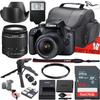 Canon EOS Rebel T100 (4000D) DSLR Camera with Canon EF-S 18-55mm f/3.5-5.6 III Lens + 64 GB Memory + Slave Flash + Camera Case + UV Filter + Gripster Tripod + More (16pc Bundle) (Renewed) view 1