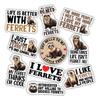 10pcs Ferret Sticker Sheet, Cute and Funny Pet Vinyl Decals for Ferret Owners, Animal Lovers, Waterproof, UV-Resistant, for Laptop, Water Bottle, Journal, Notebook, Phone Case, Cage, Scrapbook view 1