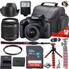 Canon EOS Rebel T100 (4000D) DSLR Camera with Canon EF-S 18-55mm f/3.5-5.6 III Lens + 64 GB Memory + Slave Flash + Camera Case + UV Filter + Spider Tripod + More (17pc Bundle) (Renewed) view 1