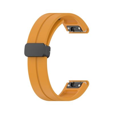20 22 26mm Silicone Strap for Garmin Fenix 8 E 7 7X 6X Pro 5Plus Instinct2/Mk2i/Tactix7pro Quick Release Strap(Yellow(Black button),26mm)