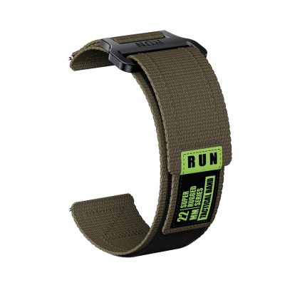 20 22mm Nylon Sports Strap For Huawei GT4 GT5 46mm, For Samsung 4 5 6 7 Wristband, For Garmin Fenix 8 43mm 47mm Wristband(Army green,20mm)