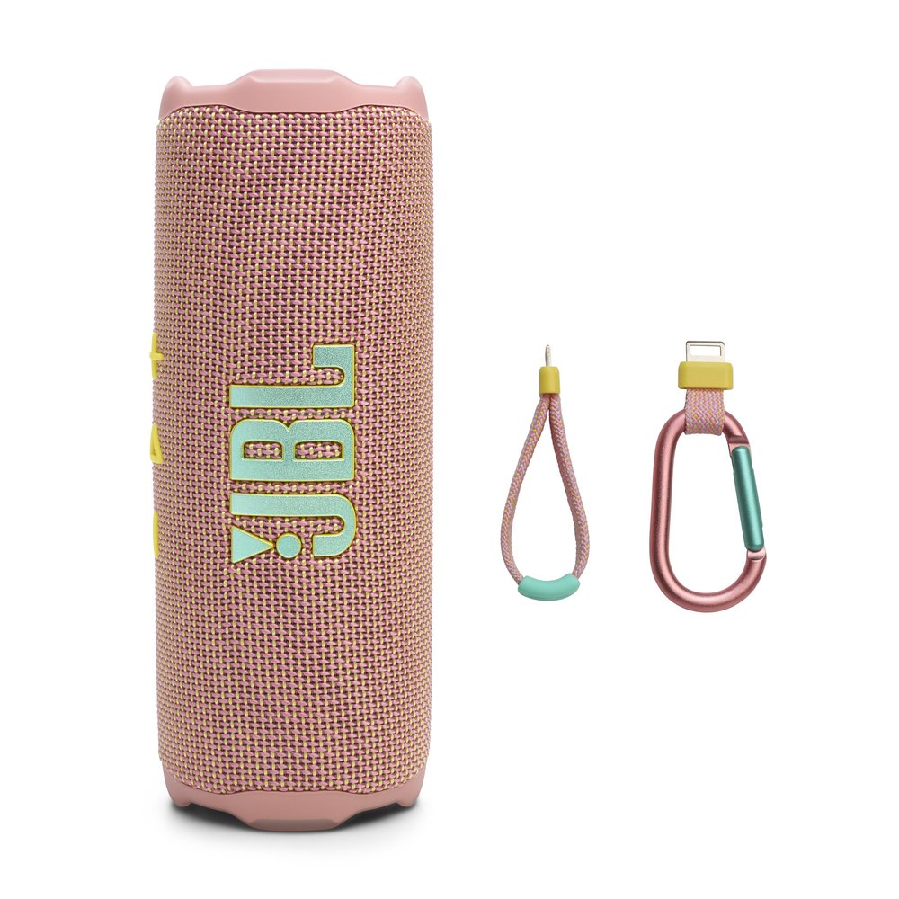 JBL Flip 7 - Portable Waterproof and Drop-Proof Speaker, Bold JBL Pro Sound with AI Sound Boost, 16Hrs of Playtime, and PushLock System with Interchangeable Accessories (Pink)