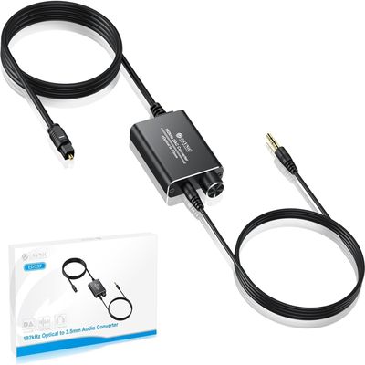 eSynic Professional Optical to RCA Converter & Professional Optical to 3.5MM Adapter