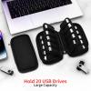 ABLAZE Flash Drive Case 20 Slots for USB Storage, USB Holder Storage Bag with Label, Electronic Accessories Organizer for Thumb Drive (Black) view 2