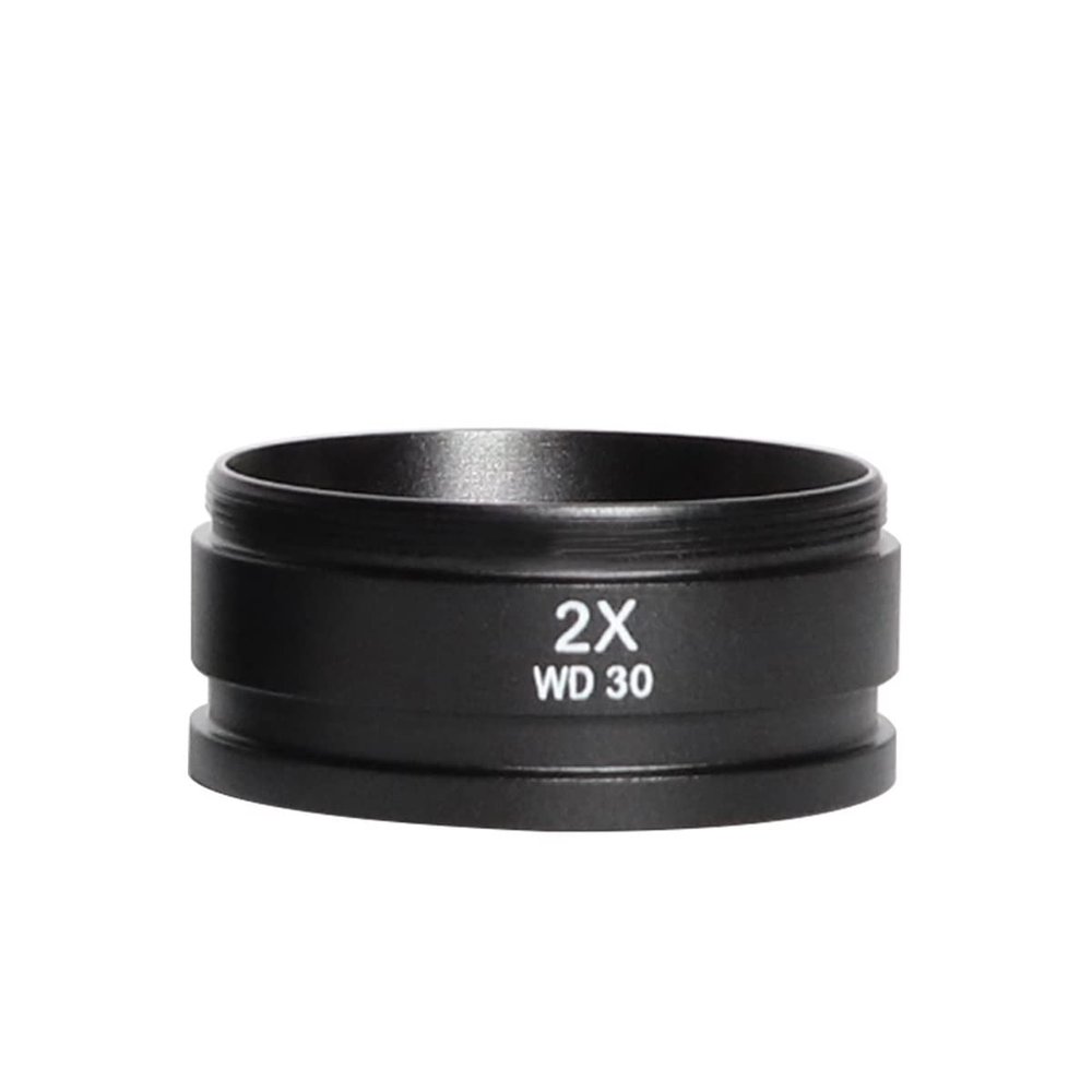 Lab Microscope Accessories WD30 WD165 0.5X 0.7X 1X 2X Zoom Stereo Binocular Trinocular Microscope Auxiliary Barlow Objective Lens Thread M48mm(2.0X)
