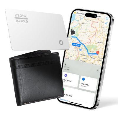 Wallet Tracker Card, Compatible with Find My (iOS Only), Ultra Thin Item Finder for Wallet, Luggage Tag, Passport etc, IPX7 Waterproof (White)