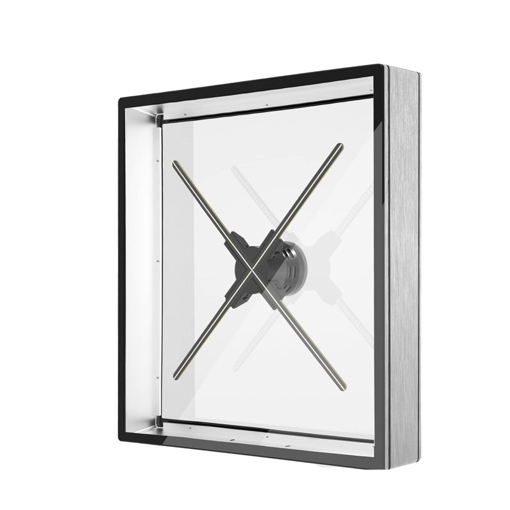 CUIYMXSC Hologram Fan 3D Hologram Fan Display, LED Light Beads Naked Eye Holographic Fan Holographic Imaging Player for Business Store Signs (56cm Gray)