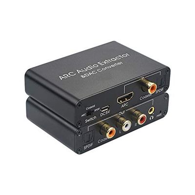 OTDOGUO 192KHz ARC Audio Adapter Audio Extractor Digital to Analog Audio Converter SPDIF Coaxial 3.5mm Jack Output