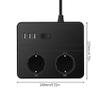 HIONJIN Multiple Power Strip Surge Protection 2 EU Outlets Plugs Sockets with 3 Portss 1.8m Extension Cable for Travel Desktop view 2