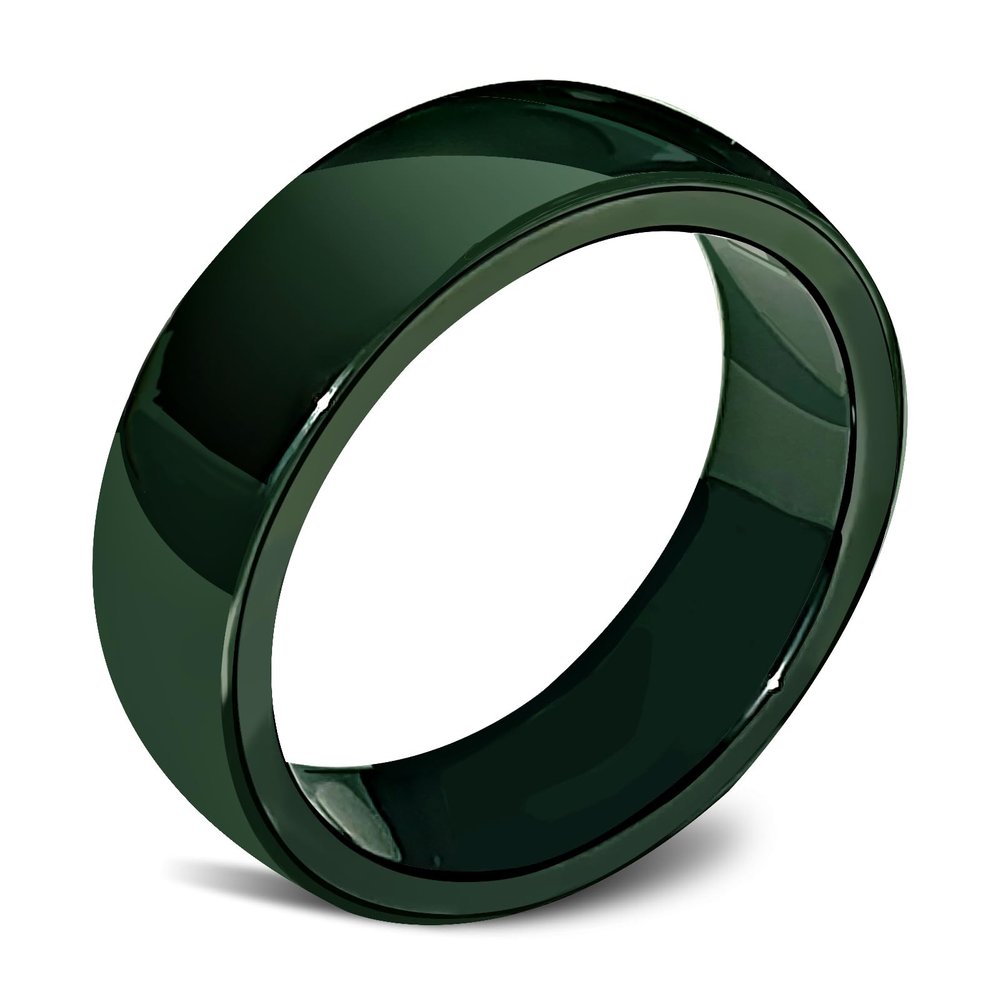Blackish Green Smart Ceramic Ring for Tesla model3/Y/X/S Keycard KeyFob Accessories,Unisex (US#8 59MM)
