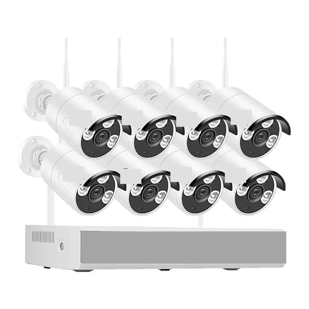 5MP Video Surveillance Cameras System with Wireless WiFi 8CH NVR Kit H.265 P2P Smart Home Outdoor Security Camera Set(None,8 Cam with 8CH NVR)