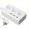 HIONJIN Power Strip Surge Protector Desktop 3 Way EU Plugs Outlets Multiple Socket with Charging Adapter Switch 1.5m Extension Cord view 1