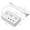 HIONJIN Power Strip Surge Protector Desktop 3 Way EU Plugs Outlets Multiple Socket with Charging Adapter Switch 1.5m Extension Cord view 2