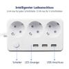 HIONJIN Power Strip Surge Protector Desktop 3 Way EU Plugs Outlets Multiple Socket with Charging Adapter Switch 1.5m Extension Cord view 4