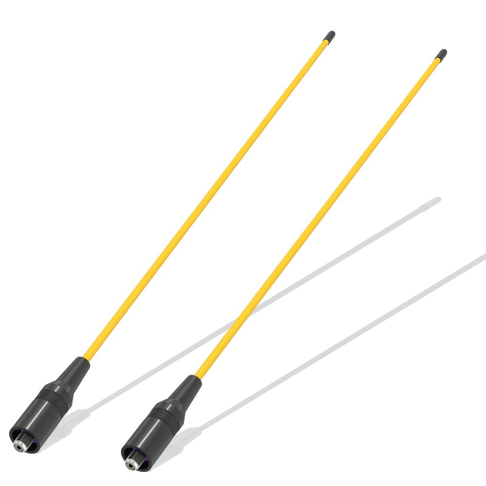 2 Pack RH771 Antenna Tri-Band 15.35in 155/462MHz U/V Dual Band High Gain Antenna SMA-Female Coil Loaded 2.15dBi for UV-K6 K5Plus Radio Accessories (Yellow)