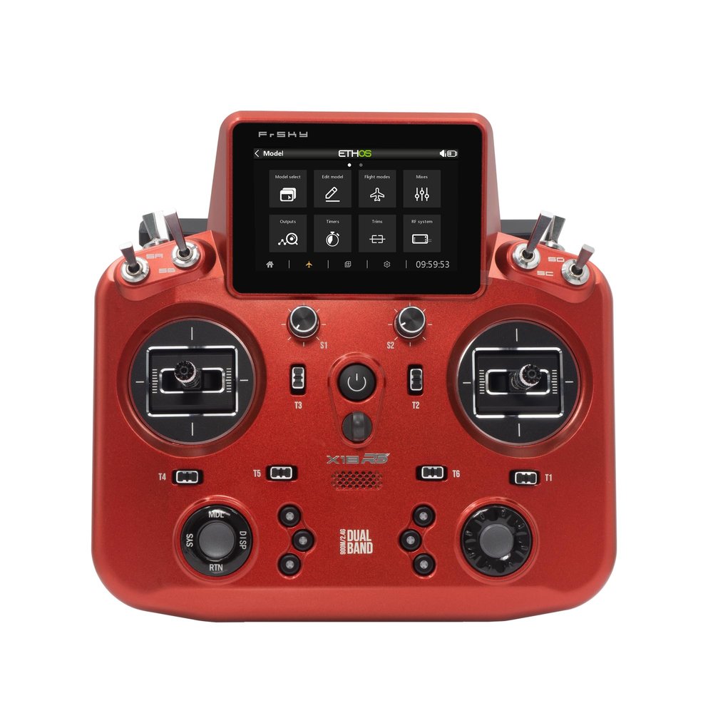 FrSky Tandem X18RS Radio, 24 Channels, LoRa Tuner Technology, for Adults, Two-Way Radio, Chameleon, Ruby Red, Meteorite Grey, Porcelain White (Ruby Red)