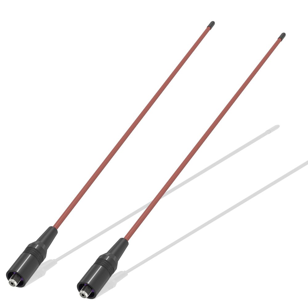 2 Pack RH771 Antenna Tri-Band 15.35in 155/462MHz U/V Dual Band High Gain Antenna SMA-Female Coil Loaded 2.15dBi for UV-K6 K5Plus Radio Accessories (Red)