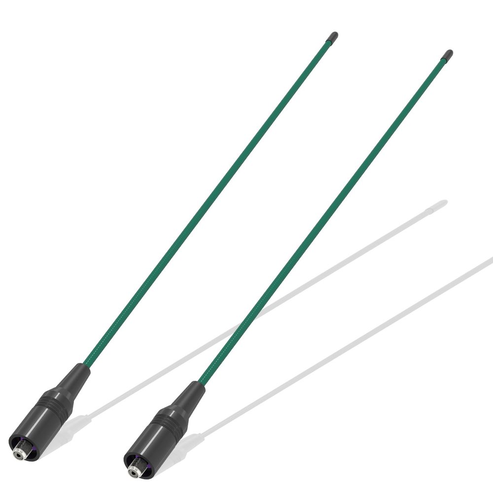 2 Pack RH771 Antenna Tri-Band 15.35in 155/462MHz U/V Dual Band High Gain Antenna SMA-Female Coil Loaded 2.15dBi for UV-K6 K5Plus Radio Accessories (Green)