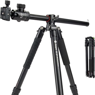 Fotopro 61" Horizontal Tripod with 360 Rotation Center Column, Aluminum Ball Head, Multi Angle, Heavy Duty Camera Tripod Monopod, Overhead/Macro Shots, Max Load 17.6 lbs, X-Go HR Chameleon