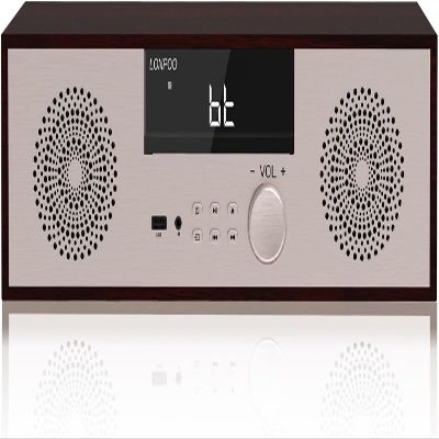 Compact System Micro HiFi System, CD Stereo System, 40 Watts RMS Music System with CD Player, FM Radio, Bluetooth, AUX-in, Headphone Output, DSP Tech, Clear Sounds and Rich Bass Sound,Golden