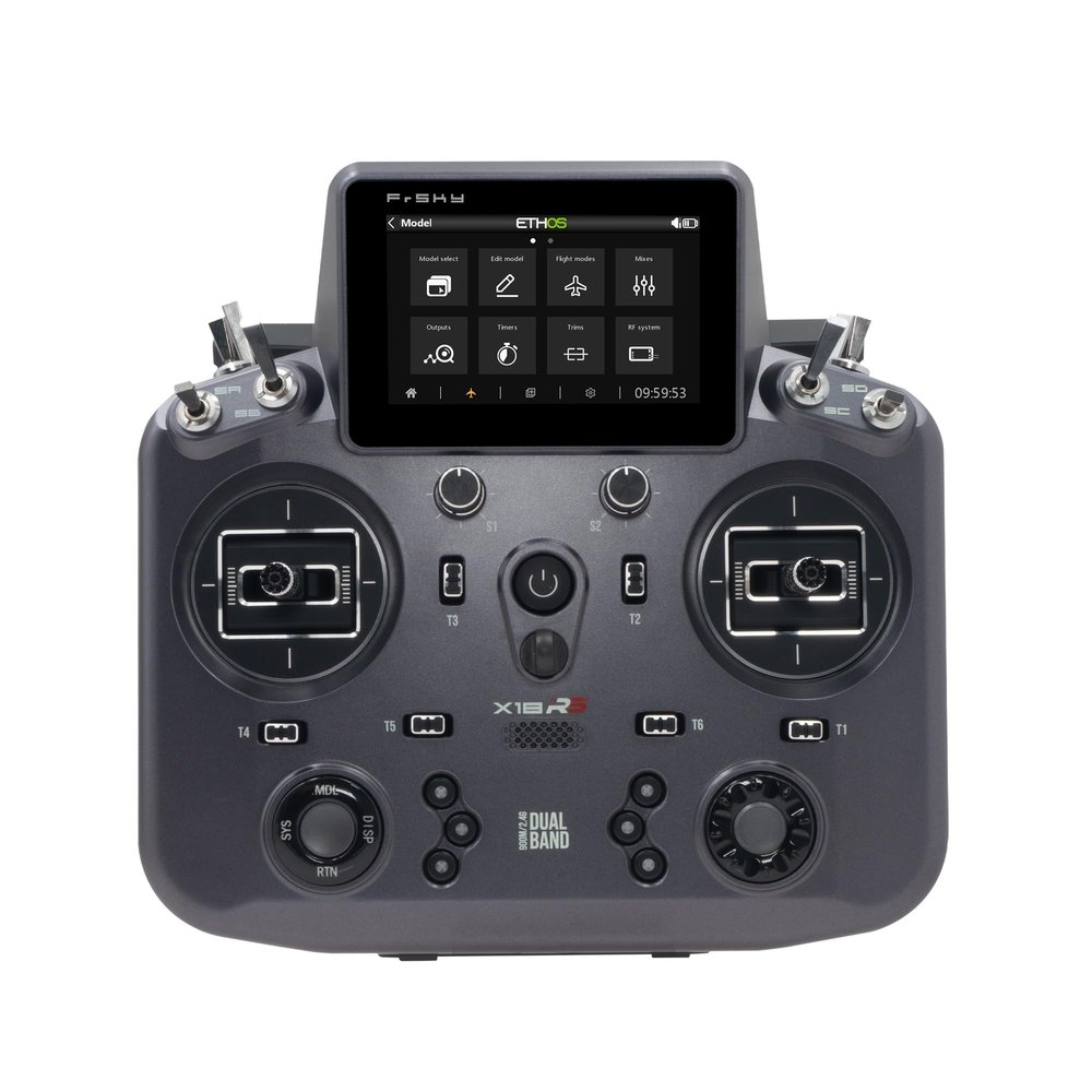 FrSky Tandem X18RS Radio, 24 Channels, LoRa Tuner Technology, for Adults, Two-Way Radio, Chameleon, Ruby Red, Meteorite Grey, Porcelain White (Meteorite Grey)