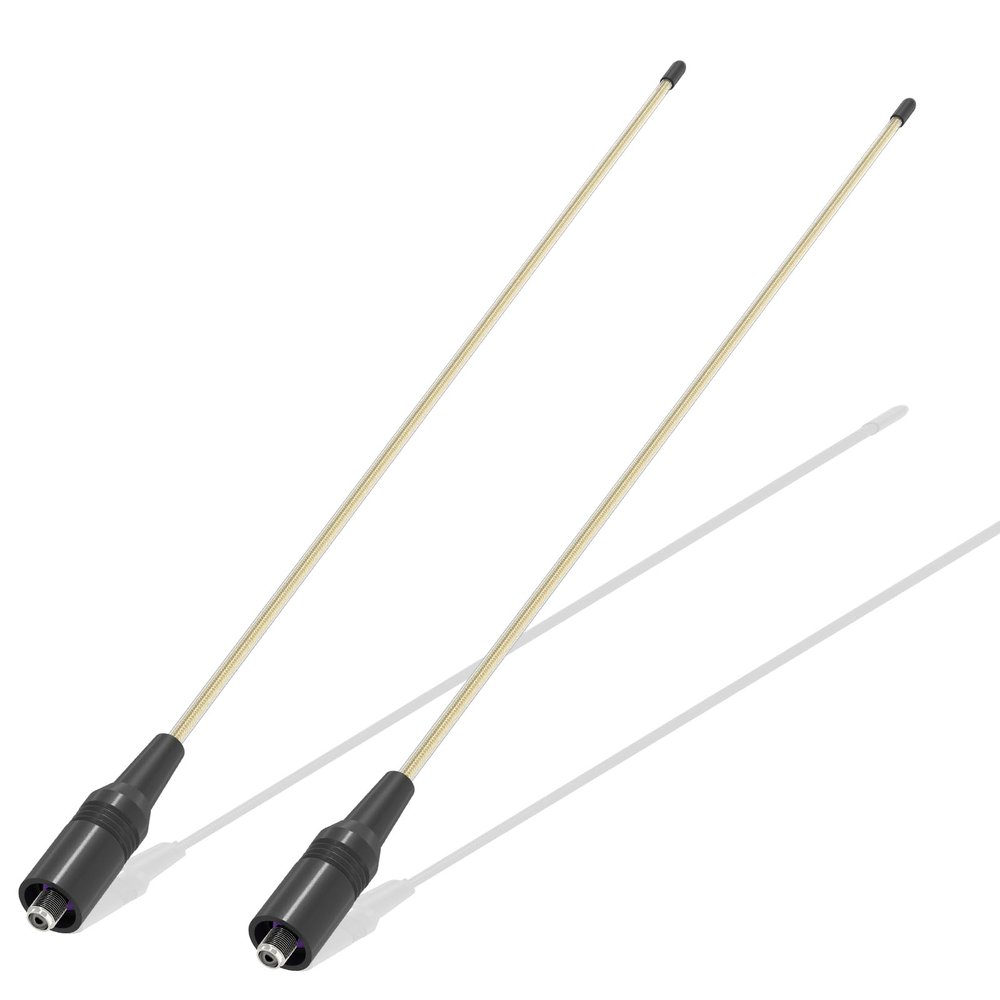 2 Pack RH771 Antenna Tri-Band 15.35in 155/462MHz U/V Dual Band High Gain Antenna SMA-Female Coil Loaded 2.15dBi for UV-K6 K5Plus Radio Accessories (Crystal)
