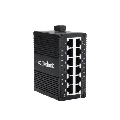 12 Port Industrial Unmanaged 60W Gigabit PoE Ethernet Switch,12 Port RJ45 10/100/1000Mbps Din Rail Mount Ethernet Switch,Wall Mounts Network Switch,-40F to 167F,IP40 Aluminium Shell (60W PoE Type)