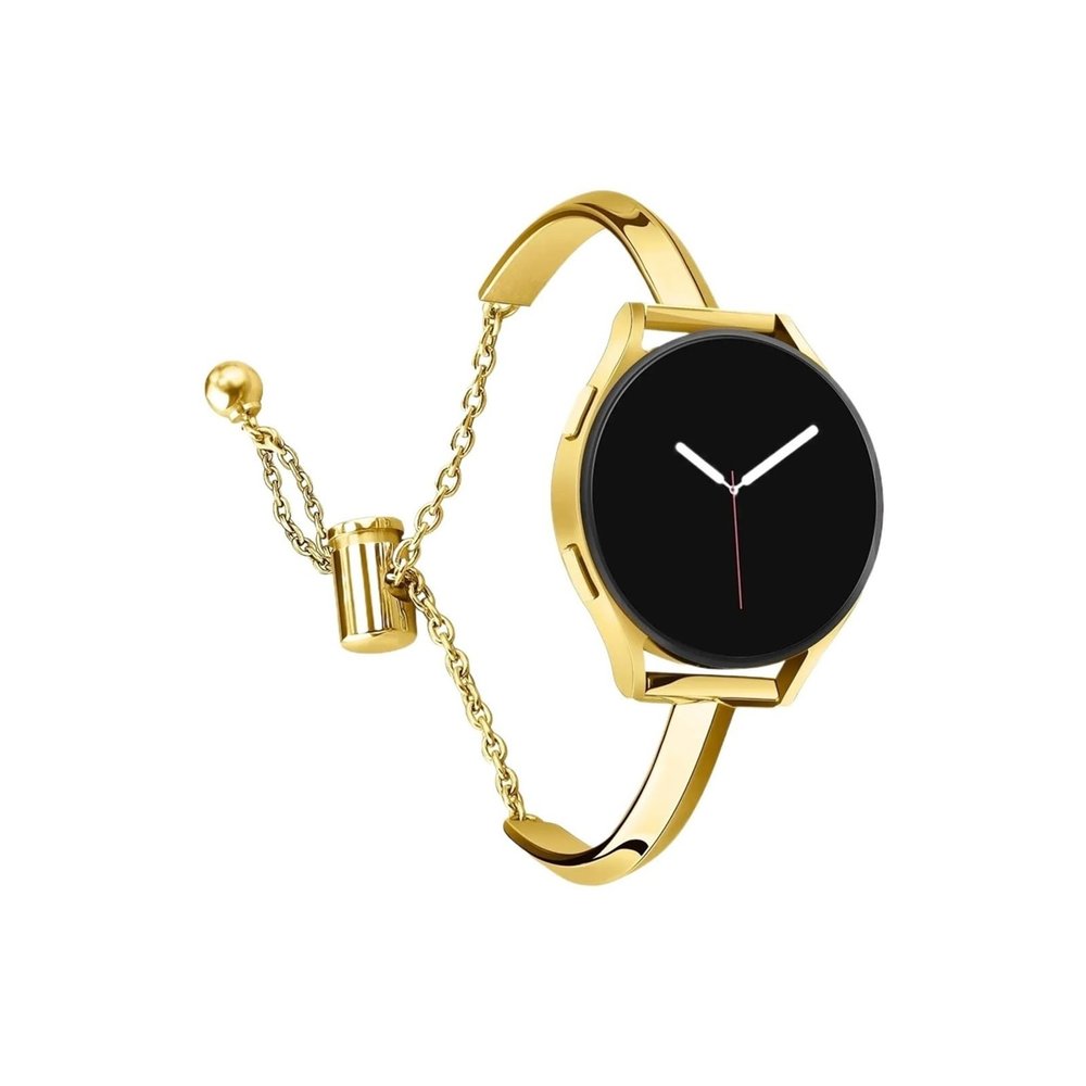 20mm Slim Strap fit for Samsung Galaxy Watch 4 5 6 7 40mm/44mm 6 classic active 2 Women Metal Chain Band fit for galaxy watch FE(Gold,For Galaxy Watch FE)