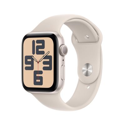 Apple Watch SE (2nd Gen) [GPS, 44mm] - Starlight Aluminum Case with Starlight Sport Band - M/L (Renewed)