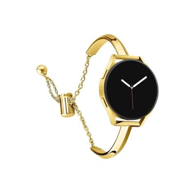 20mm Slim Strap fit for Samsung Galaxy Watch 4 5 6 7 40mm/44mm 6 classic active 2 Women Metal Chain Band fit for galaxy watch FE(Gold,For Galaxy 5 pro 45mm)