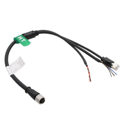 HangTon Ethernet Power Function Debugging Cable for DJI Livox Mid-360 LiDAR Sensor to Computer, 1 to 3 Splitter, M12 Aviation A-Coded 12 Pin Female Connector to RJ45 and Flying Leads, 50cm